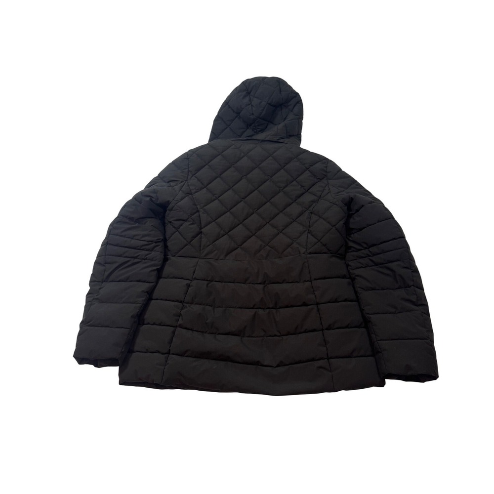 HFX Outdoors Puffer Jacket Womens Medium Black Quilted Water Resistant Hooded - Picture 2 of 10